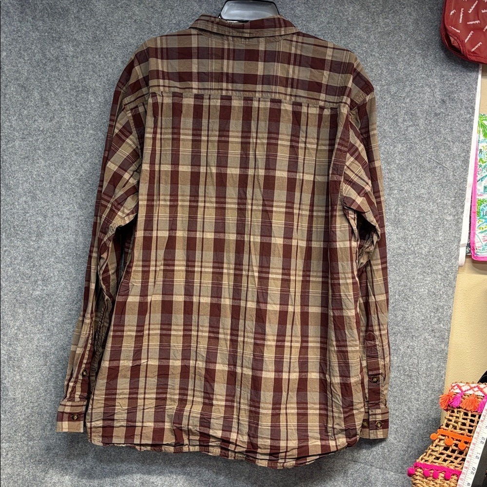 Carhartt relaxed fit  full button down Plaid long sleeve Shirt  double pocket XL - Picture 4 of 10